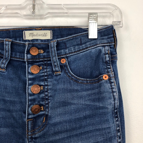 Madewell 10” High Rise Skinny Crop Jeans Button - Picture 5 of 10